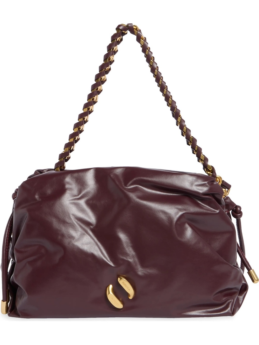 NWT! Rebecca Minkoff Zero Gravity Burgundy Shoulder Bag with Woven Gold Chain